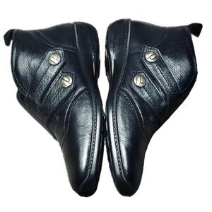 👟🐎 HOTTER England Nancy Black High Top Leather Comfort Shoes l US Women’s 5.5